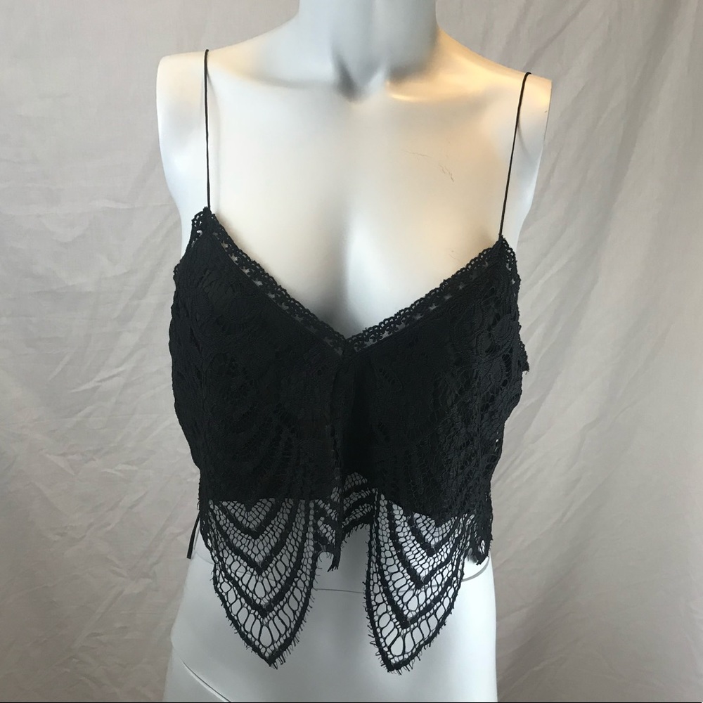 Signature 8 Black Lace Crop Top